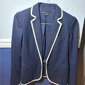 Theory Navy Jacket with Cream Accents